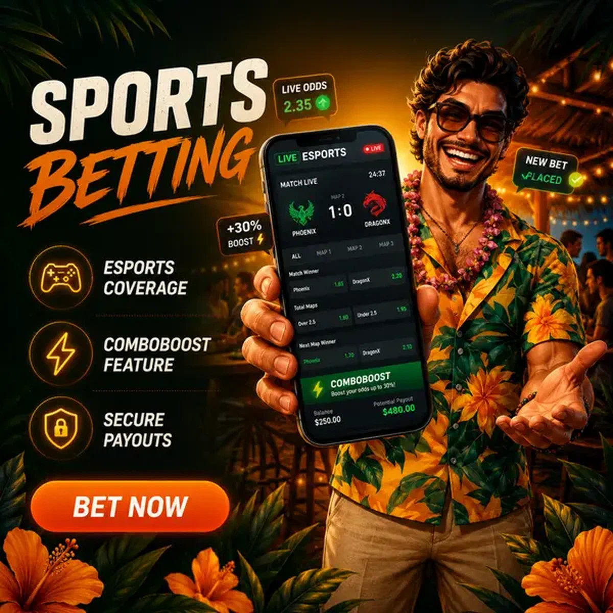 L'Hôte de Fête vérifiant les mises à jour des paris esports chez Gambloria Paris Sportifs sur smartphone